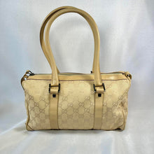 Load image into Gallery viewer, Authentic Gold and Cream Sparkly Gucci Monogram Boston Bag