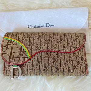 Authentic Christian Dior Rasta Saddle Wallet