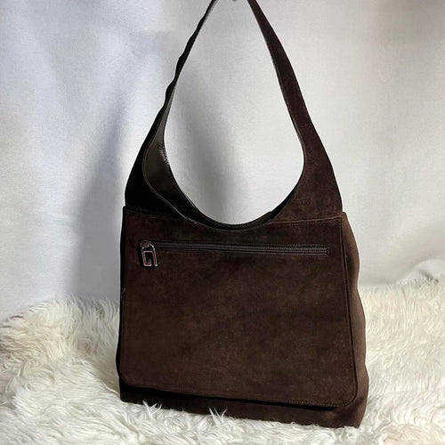 Authentic Vintage Tan Gucci  Suede and Leather Shoulder Bag