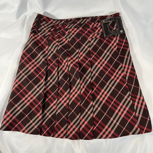 Authentic Red/ Brown and Pink Nova Check Burberry Mid Thigh Skirt Size XS/S