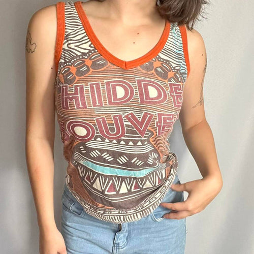 Early 90s JPG Style Vintage Zara Reversible Tribal Tank Top Size Small